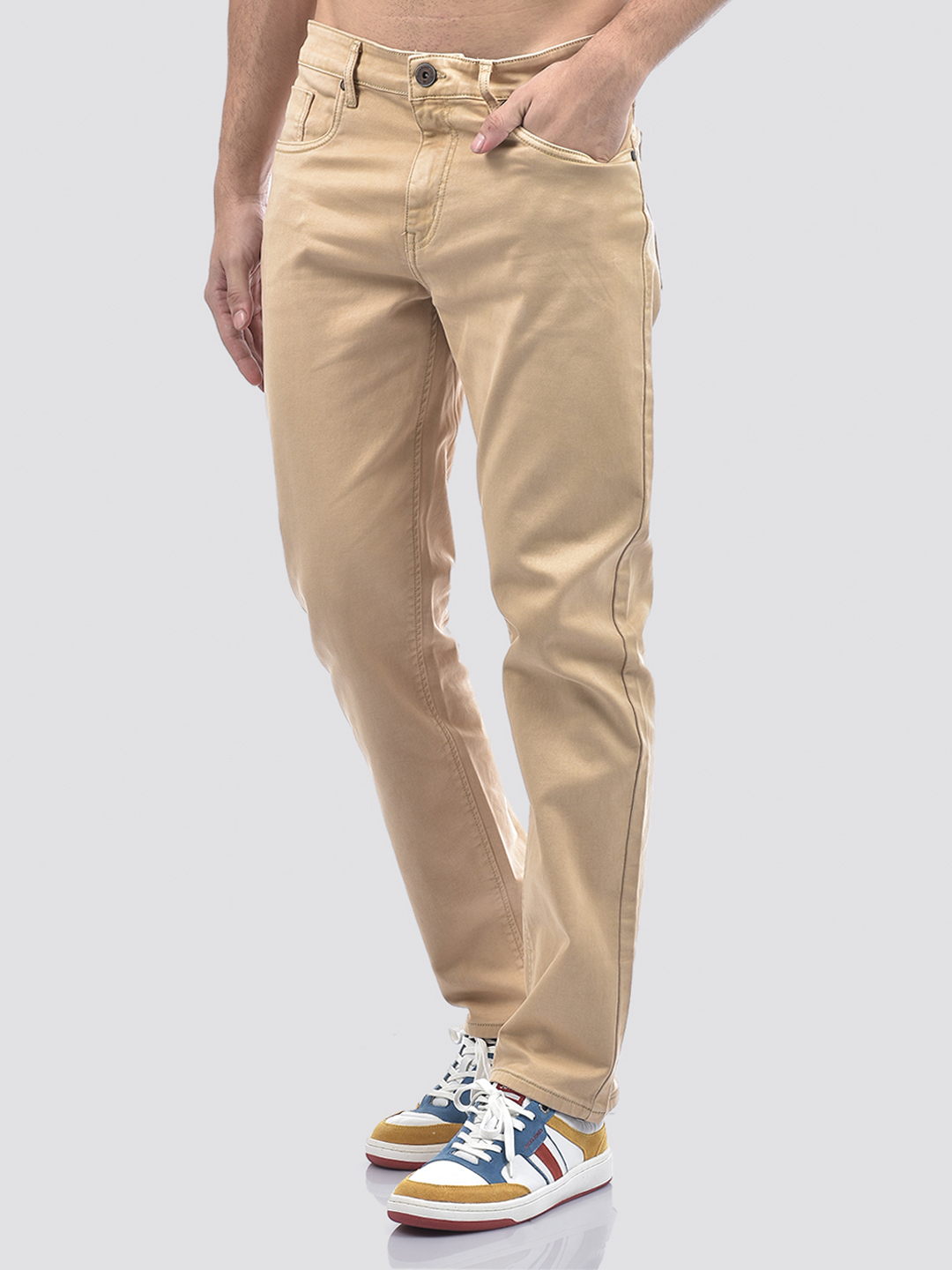 Numero Uno Men Beige Slim Fit Jeans